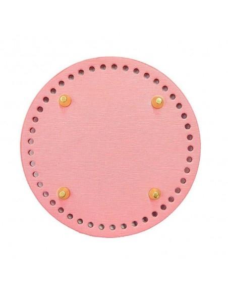 Fondo rigido ecopelle tondo 15cm 45 fori colore rosa  |GDO