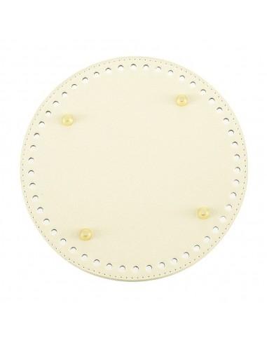 Fondo rigido ecopelle tondo 15cm 45 fori colore panna | GDO