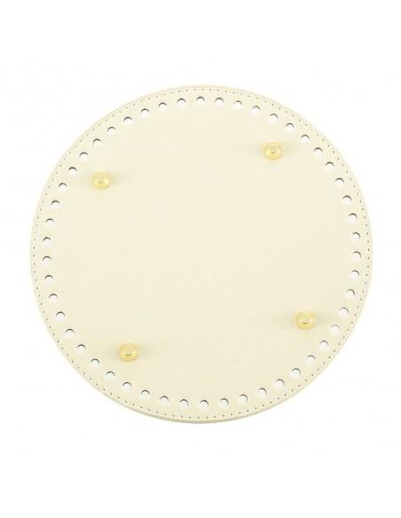 Fondo rigido ecopelle tondo 15cm 45 fori colore panna | GDO