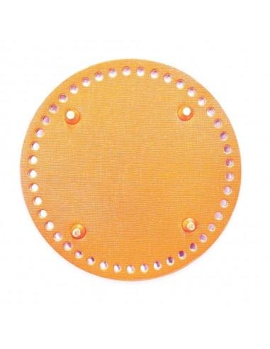 Fondo rigido ecopelle tondo 15cm 45 fori ocra| GDO