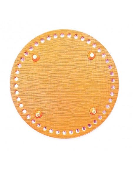 Fondo rigido ecopelle tondo 15cm 45 fori ocra| GDO