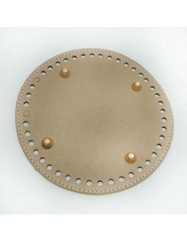 Fondo rigido ecopelle tondo 15cm 45 fori Tortora| GDO