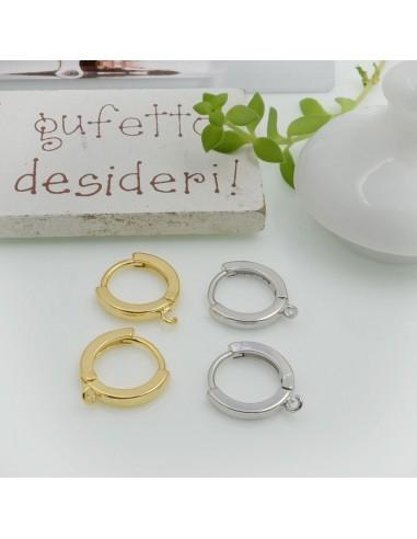 Cerchietti tondi chiusi con anellino in ottone 14mm 1 paio | GDO