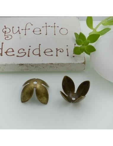 Copriperla fiore liscio ottone 15mm variante In Ottone - Bronzo Gioie d'Oriente