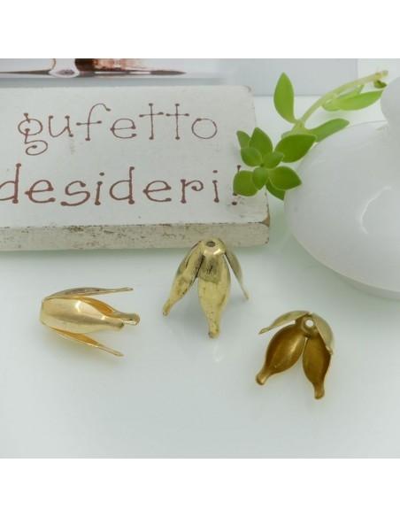 Copriperla fiore liscio ottone 12x10mm Gioie d'Oriente