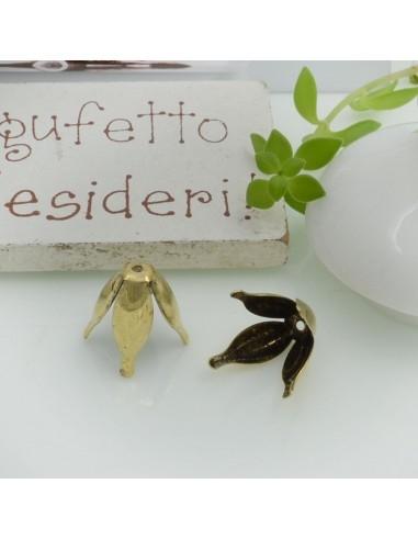 Copriperla fiore liscio ottone 12x10mm variante In Ottone - Bronzo Gioie d'Oriente