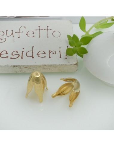 Copriperla fiore liscio ottone 12x10mm variante In Ottone - ORO 18K Gioie d'Oriente