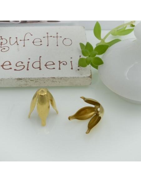 Copriperla fiore liscio ottone 12x10mm variante In Ottone - Ottone Naturale Gioie d'Oriente