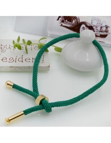 Base bracciale in corda regolabile verde 3mm 1pz