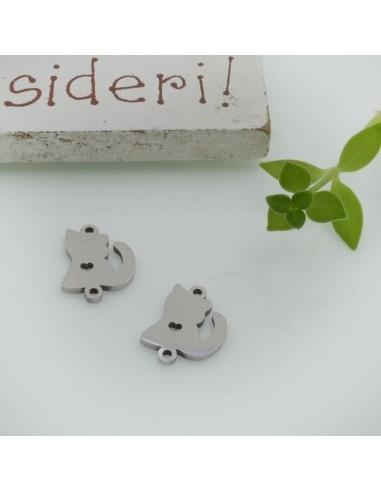 Connettore gatto in acciaio inossidabile 12 x 8 mm 1pz colori vari Gioie d'Oriente
