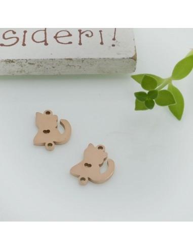 Connettore gatto in acciaio inossidabile 12 x 8 mm 1pz colori vari Gioie d'Oriente