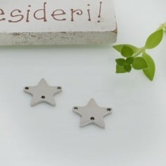 Connettore stella con 3 fori in acciaio inossidabile 10 mm 1pz colori vari Gioie d'Oriente 2