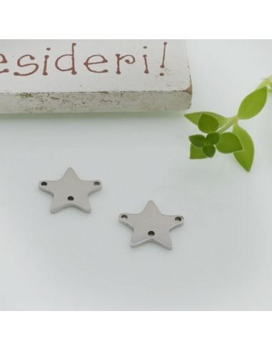 Connettore stella con 3 fori in acciaio inossidabile 10 mm 1pz colori vari Gioie d'Oriente