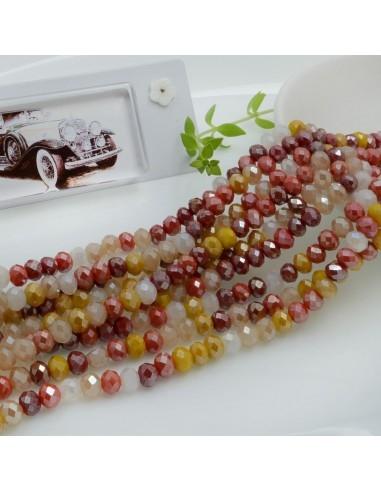 Filo di Mezzi Cristalli Mix AB Rondelle Cipollotti 4.5x6mm Sfaccettati Briolette circa 90pz GDO | Gioie d'Oriente