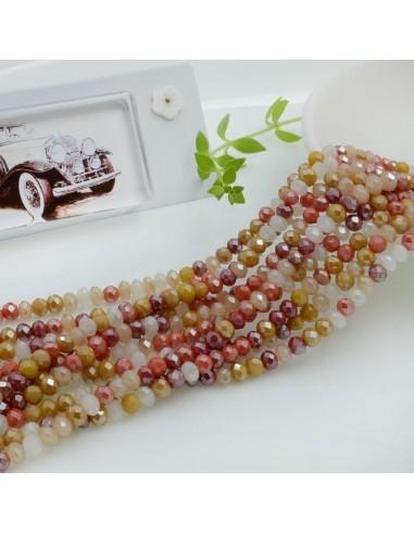 Filo rondelle briolette in mezzi cristalli mix ab 3 x 4 mm 125-145pz Gioie d'Oriente