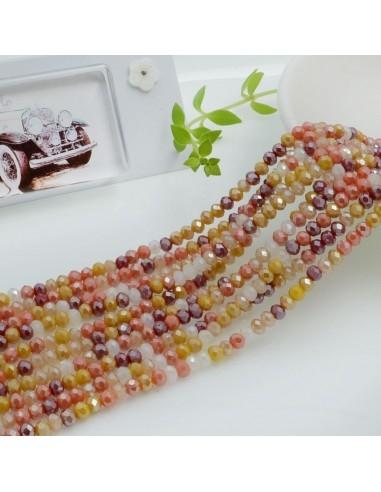 Filo rondelle briolette in mezzi cristalli mix ab 2.5 x 3.5 mm 110pz Gioie d'Oriente