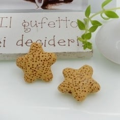 Perline in pietra lavica a stella 20mm 2pz - Gioie d'Oriente 2