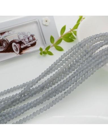 Filo Mezzi Cristalli Grigio opaco Rondelle Sfaccettate 2.5x3.5mm 110pz GDO