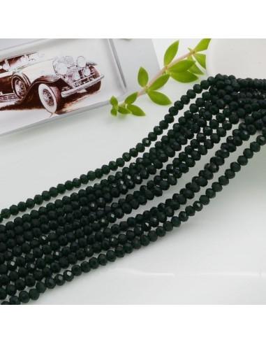 Filo Mezzi Cristalli Verde scuro Rondelle Sfaccettate 2.5x3.5mm 110pz GDO