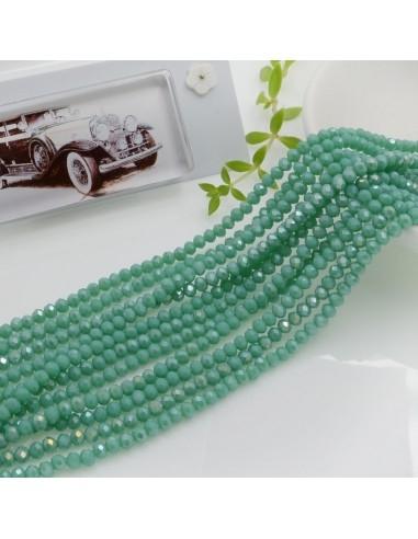 Filo Mezzi Cristalli Verde Tiffany AB Rondelle Sfaccettate 2.5x3.5mm 110pz GDO