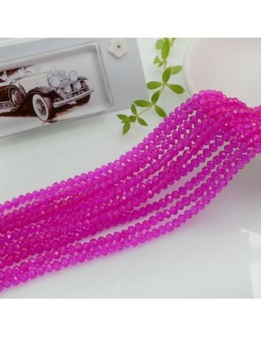 Filo Mezzi Cristalli Fucsia Rondelle Sfaccettate 2.5x3.5mm 110pz GDO