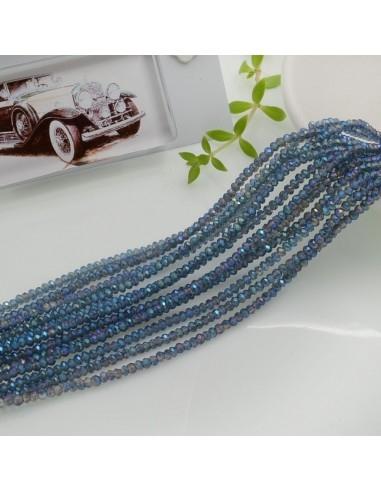 Filo di Mezzi Cristalli Rondelle zaffiro  AB 1.5x2.5mm circa 180pz GDO Gioie d'Oriente