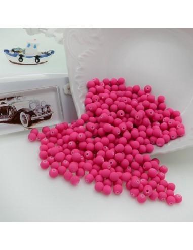 Perle tonde in resina opaca colore fucsia 6mm 450pz | GDO