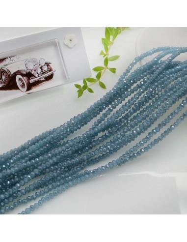 Filo di Mezzi Cristalli Cielo Scuro AB Rondelle 2x3mm Sfaccettati Briolette 170pz GDO | Gioie d'Oriente