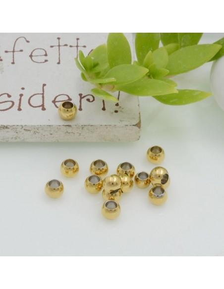 Distanziatori a palline in acciaio liscio 4 x 2 mm 20pz Gioie d'Oriente