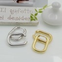 Orecchini rettangolari lisci in ottone 24x18mm 1 coppia | GDO