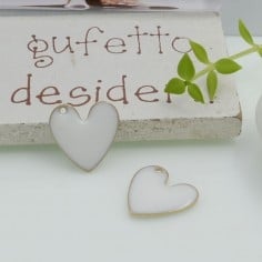 Ciondolo a forma di cuore smaltato in ottone 10mm / 12mm 2pz Gioie d'Oriente 2
