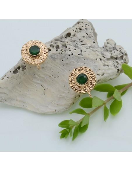 Base orecchini con base martellata oro e punto luce 1 paio|GDO