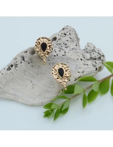 Base orecchini con base martellata oro e punto luce 1 paio|GDO