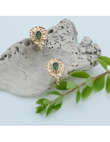 Base orecchini con base martellata oro e punto luce 1 paio|GDO