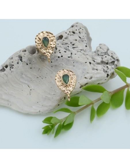 Base orecchini con base martellata oro e punto luce 1 paio|GDO
