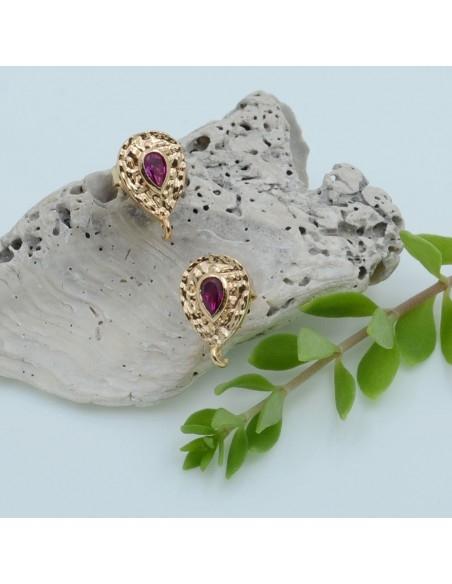 Base orecchini con base martellata oro e punto luce 1 paio|GDO