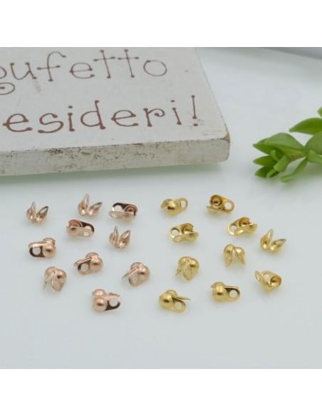 Terminale a conchiglia acciaio compatibile catena 3 x 4 mm 10pz Gioie d'Oriente