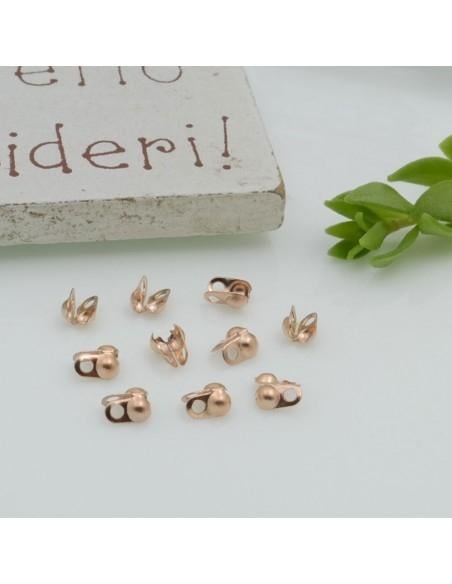 Terminale a conchiglia acciaio compatibile catena 3 x 4 mm 10pz Gioie d'Oriente