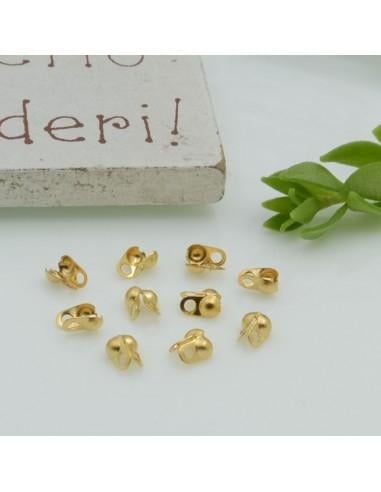 Terminale a conchiglia acciaio compatibile catena 3 x 4 mm 10pz Gioie d'Oriente