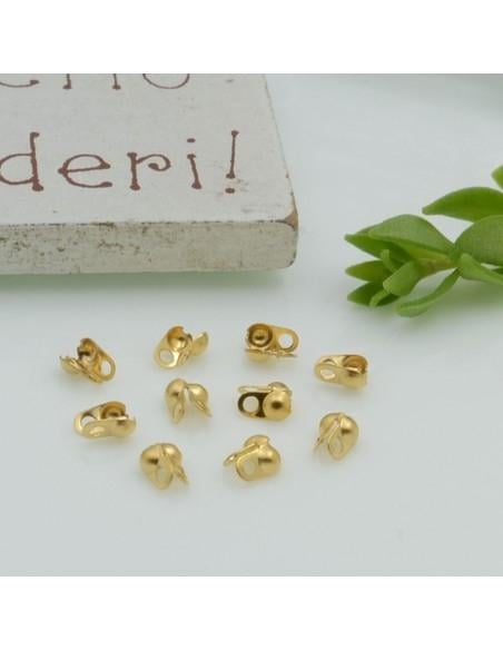 Terminale a conchiglia acciaio compatibile catena 3 x 4 mm 10pz Gioie d'Oriente