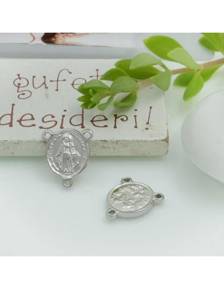 Crociera miracolosa in acciaio rodio 14 x 12 mm 1pz Gioie d'Oriente
