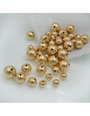 Distanziatori a pallina lisci in ottone di diverse misure colore oro 18K 10pz Gioie d'Oriente