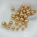 Distanziatori a pallina lisci in ottone di diverse misure colore oro 18K 10pz Gioie d'Oriente