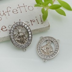 Crociera miracolosa in ottone con zirconi 22x16mm 1pz Gioie d'Oriente 2