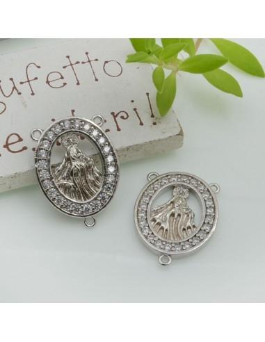 Crociera miracolosa oro in ottone con zirconi 22x16mm 1pz Gioie d'Oriente