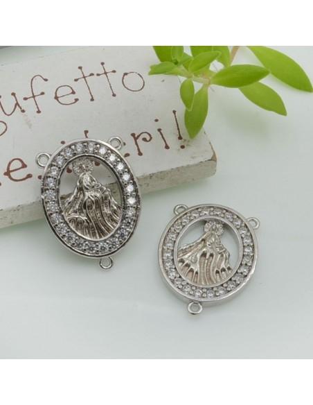 Crociera miracolosa oro in ottone con zirconi 22x16mm 1pz Gioie d'Oriente