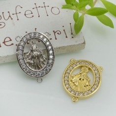 Crociera miracolosa in ottone con zirconi 22x16mm 1pz Gioie d'Oriente