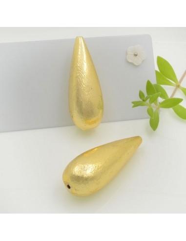 Perla satinata goccia mezza bombata 36 x 13 mm 1pz Gioie d'Oriente