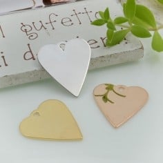 Ciondolo cuore liscio in ottone 19x18 mm 1pz Gioie d'Oriente