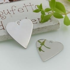 Ciondolo cuore liscio in ottone 19x18 mm 1pz Gioie d'Oriente 2